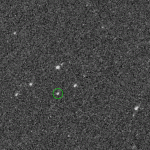 Asteroid Bennu moving againts a star field